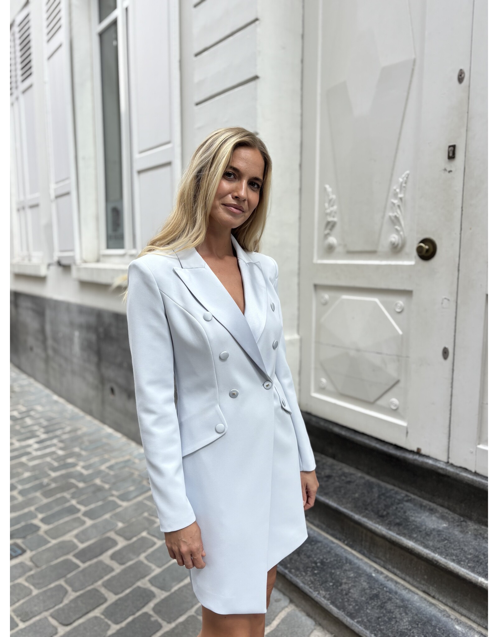 Elisabetta Franchi Smokingdress E Franchi ijsblauw