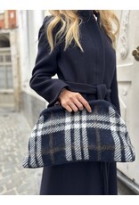 Natan Clutch Natan Maxou ruit dblauw wol