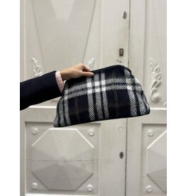 Natan Clutch Natan Maxou ruit dblauw wol