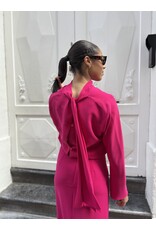 Natan Lang kleed Natan Doria crèpe fuchsia