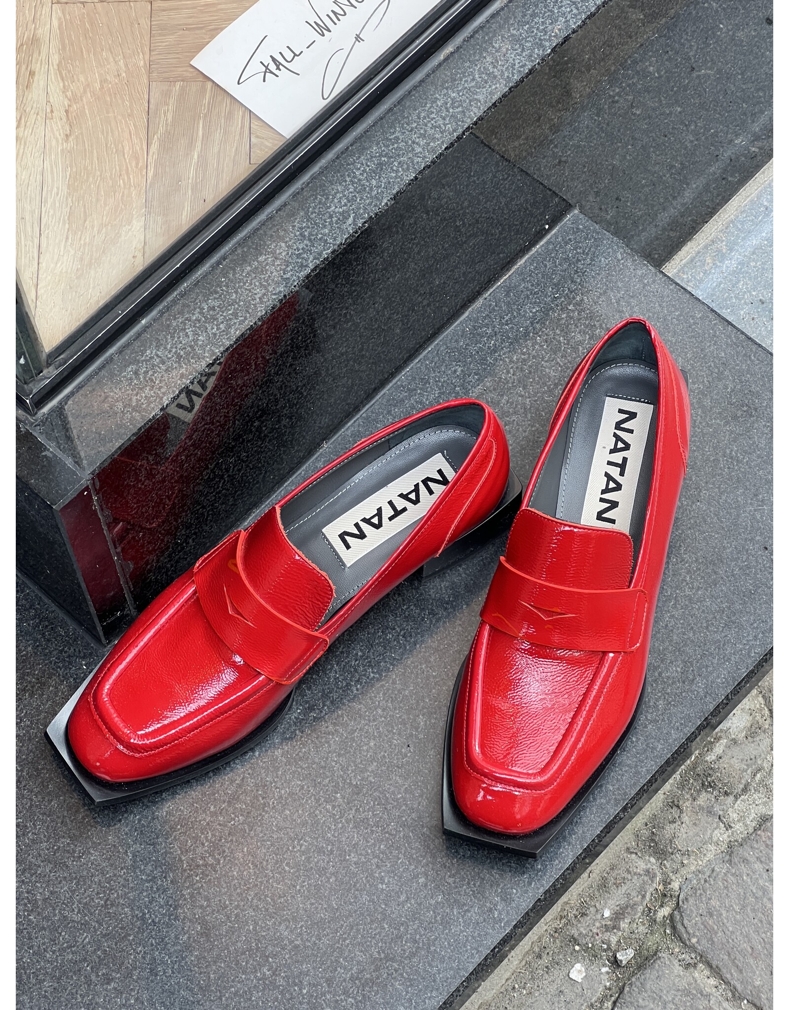 Natan Moccassins Natan rood lakleer