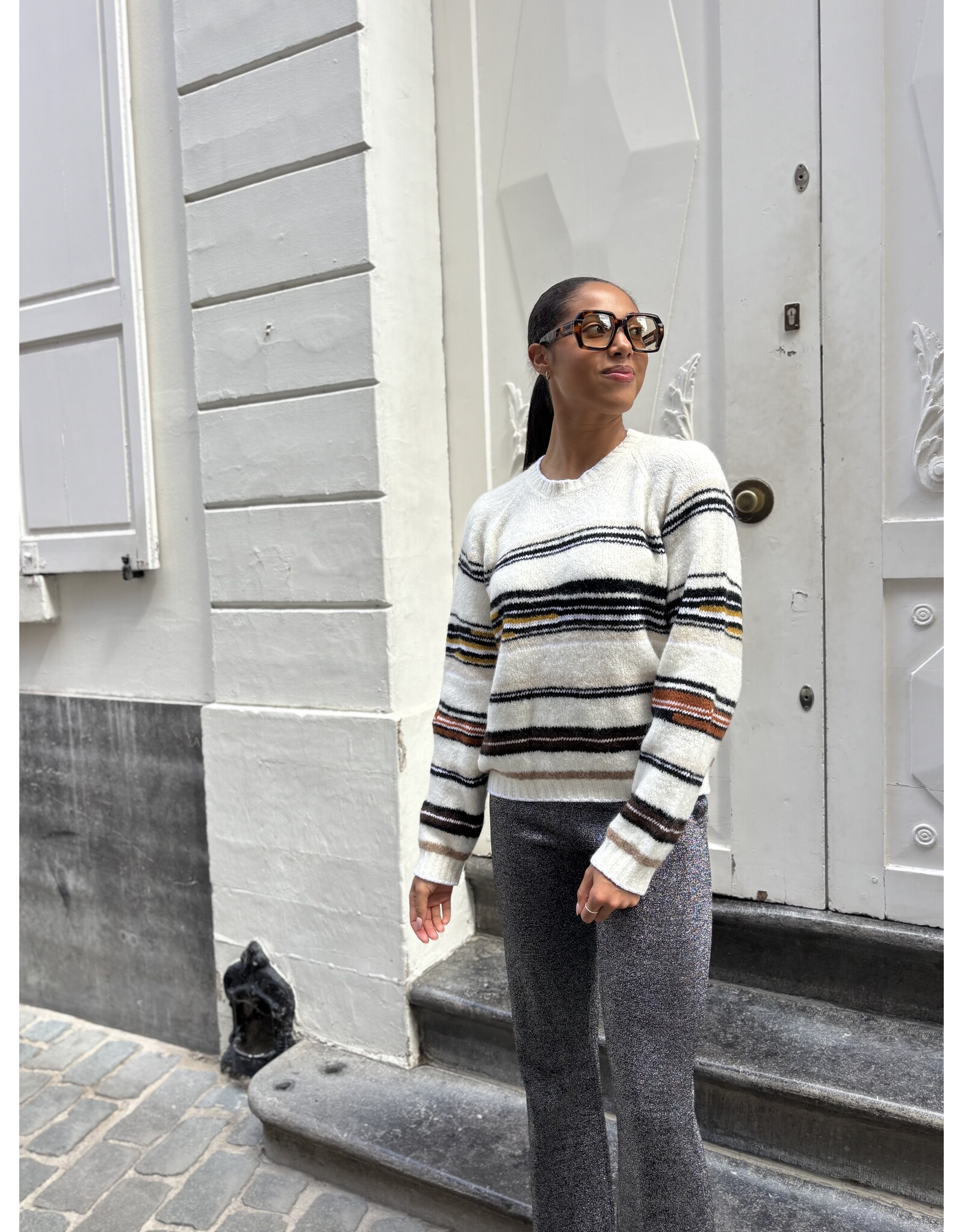 Missoni Pull Missoni mohair écru/black oversized