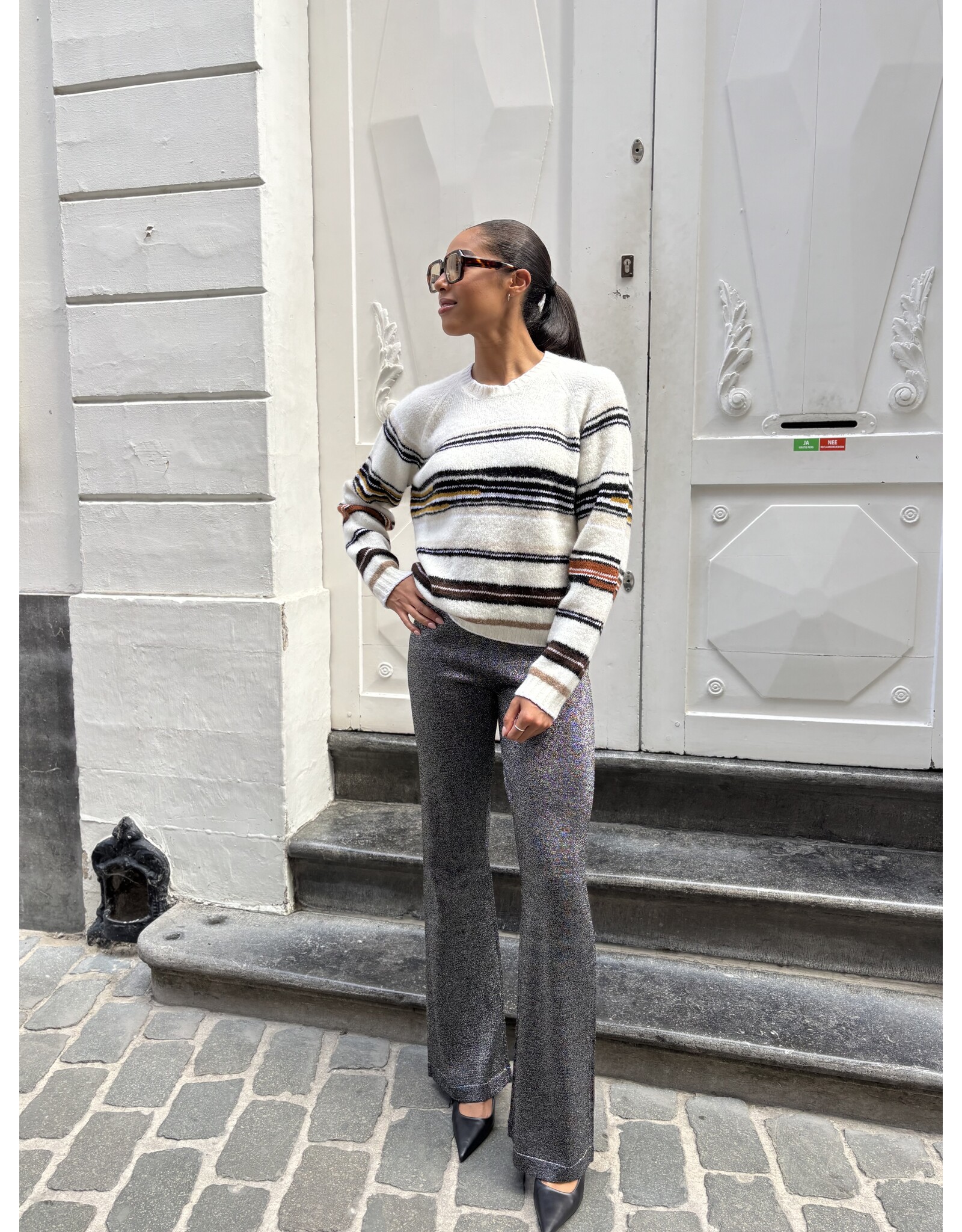 Missoni Pull Missoni mohair écru/black oversized