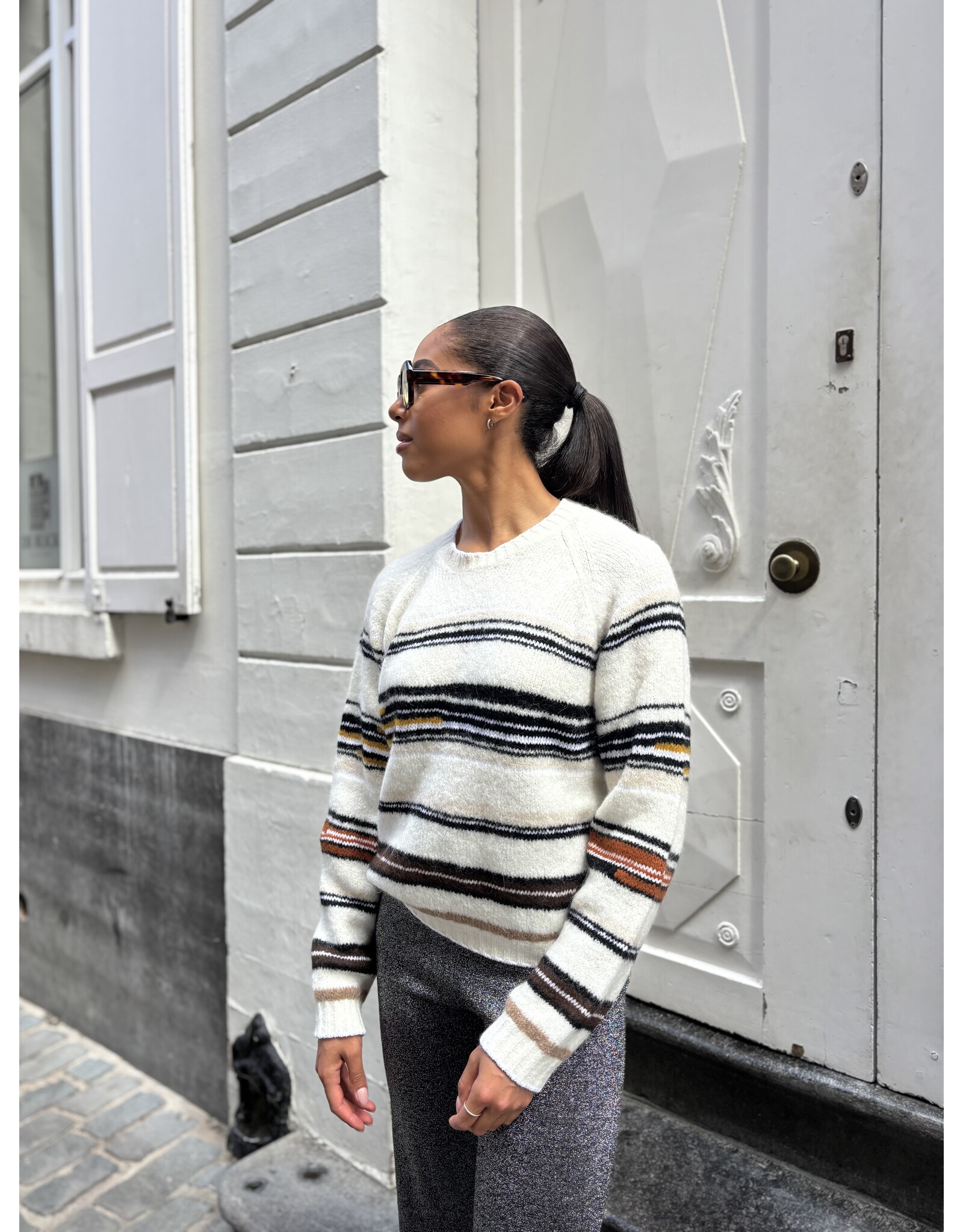 Missoni Pull Missoni mohair écru/black oversized