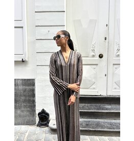 Missoni Lang kleed Missoni lurex brown tones