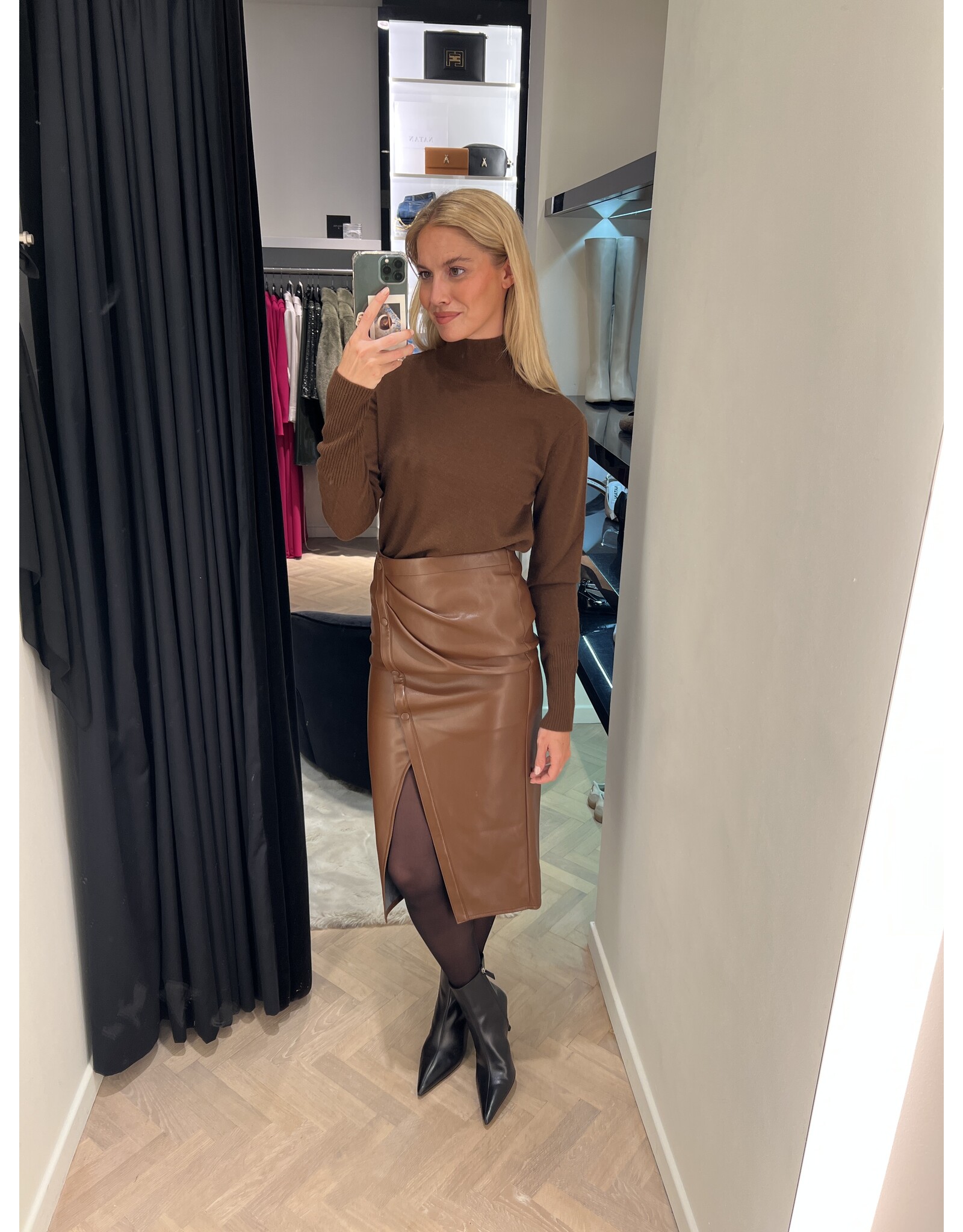Patrizia Pepe Rok P Pepe ecoleder bruin