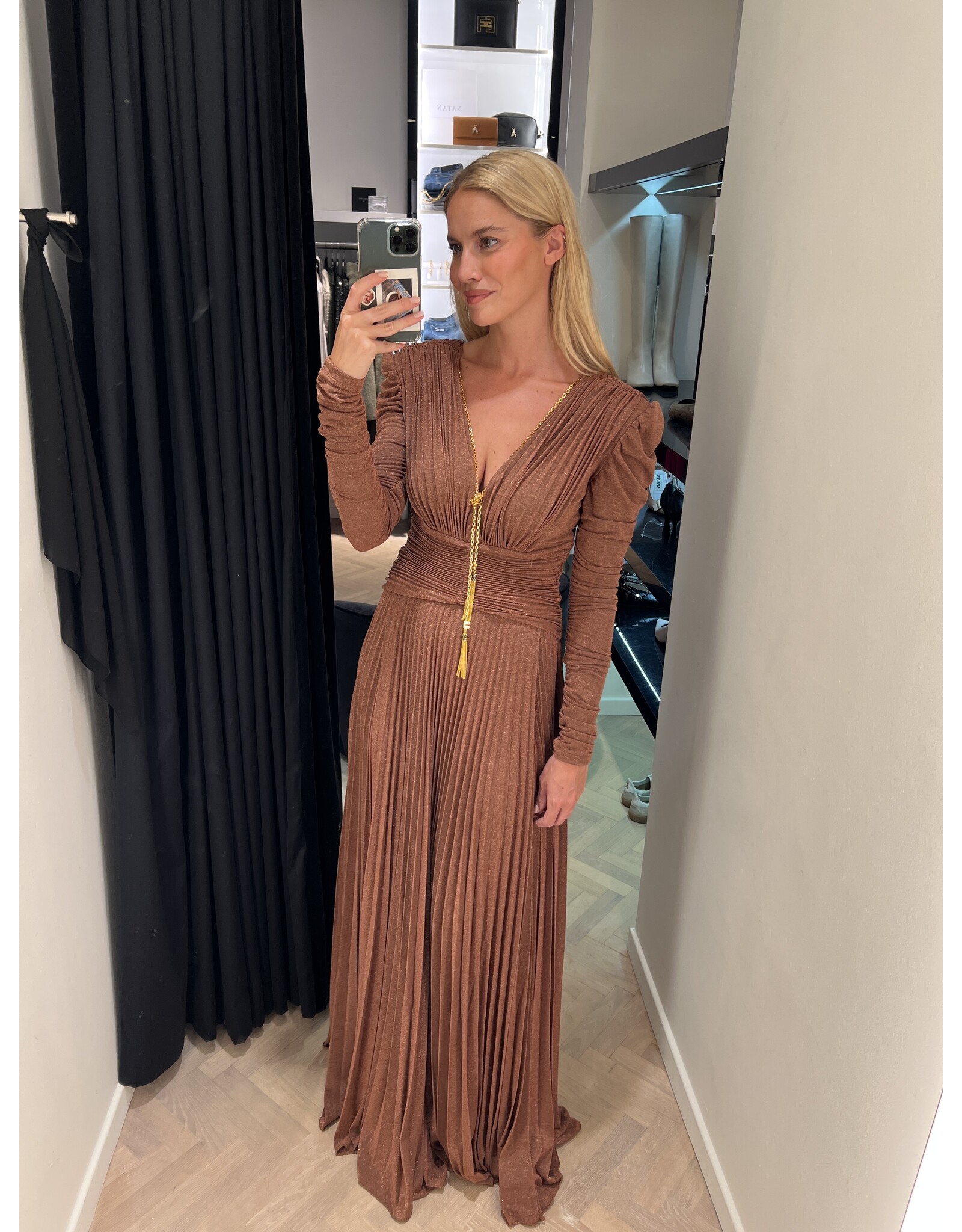 Elisabetta Franchi Partydress E Franchi lurex brown sugar