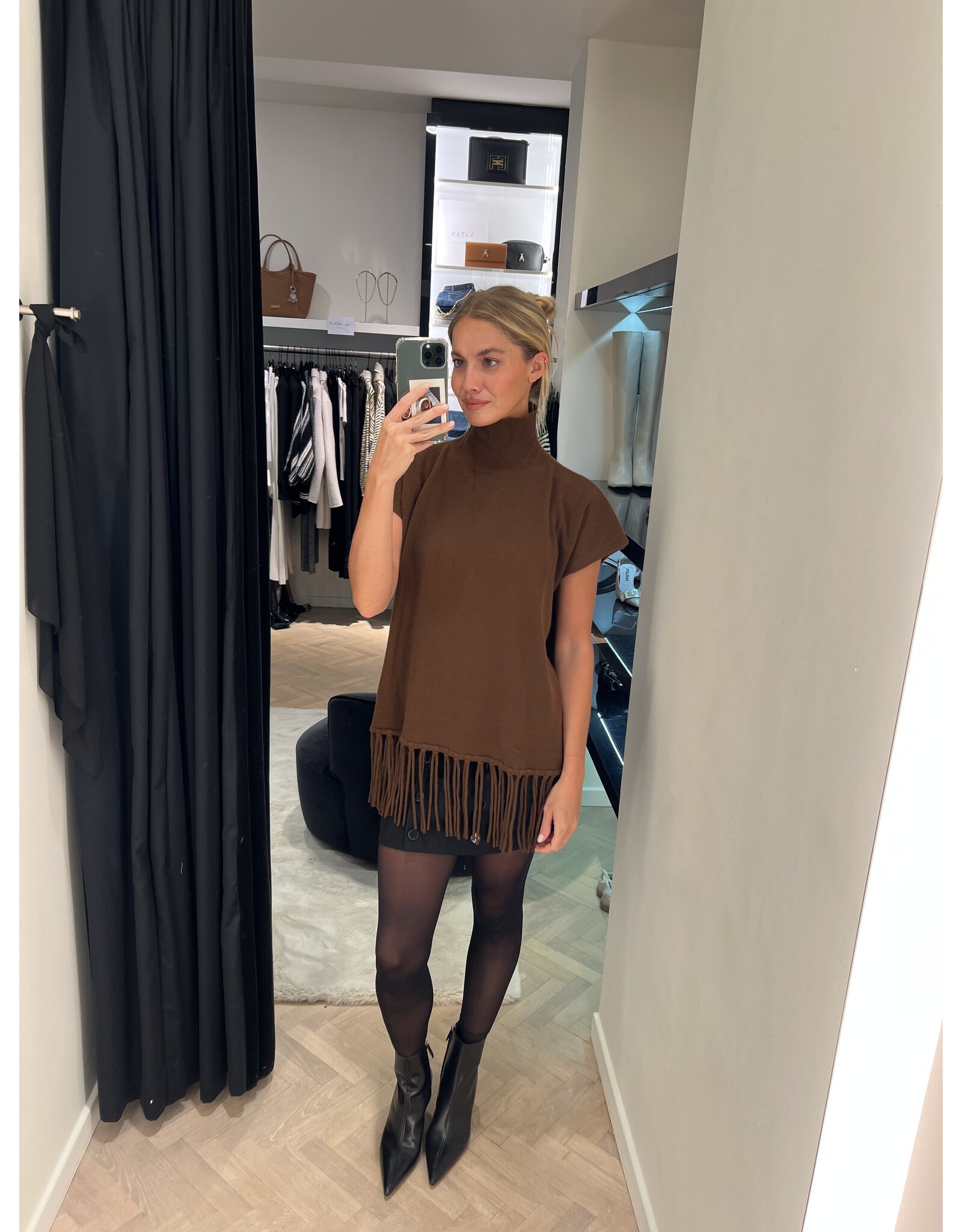 Patrizia Pepe Poncho P Pepe bruin One Size