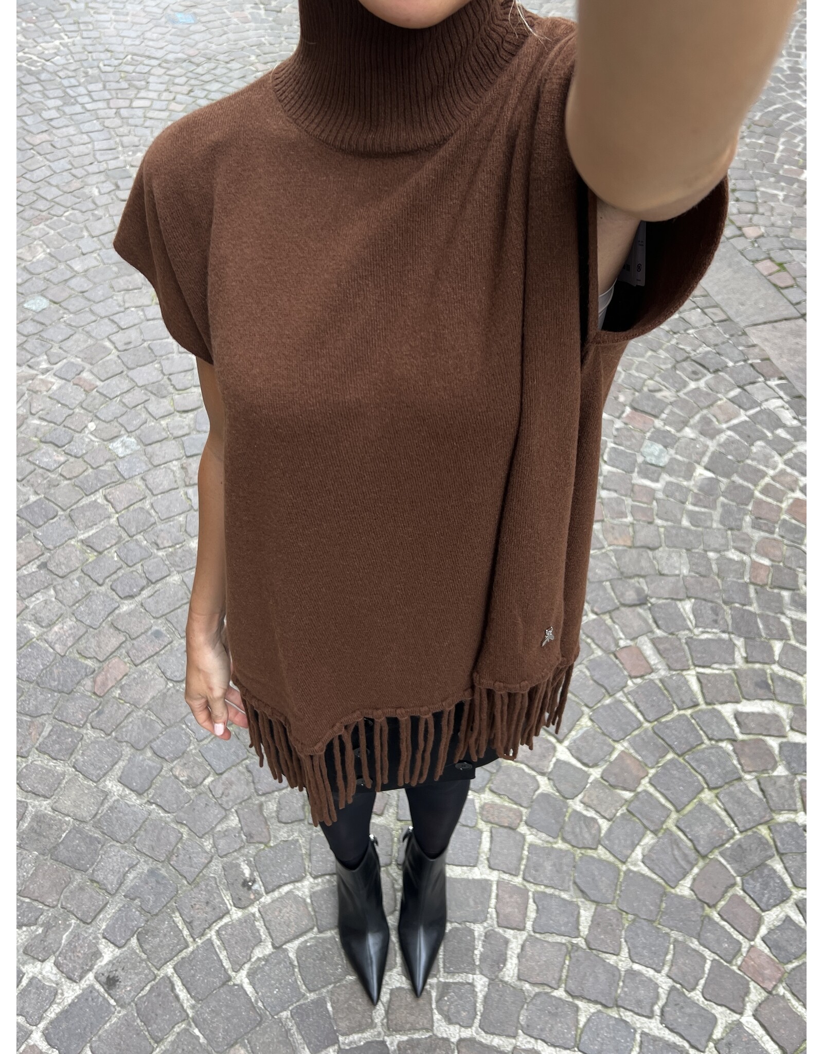 Patrizia Pepe Poncho P Pepe bruin One Size