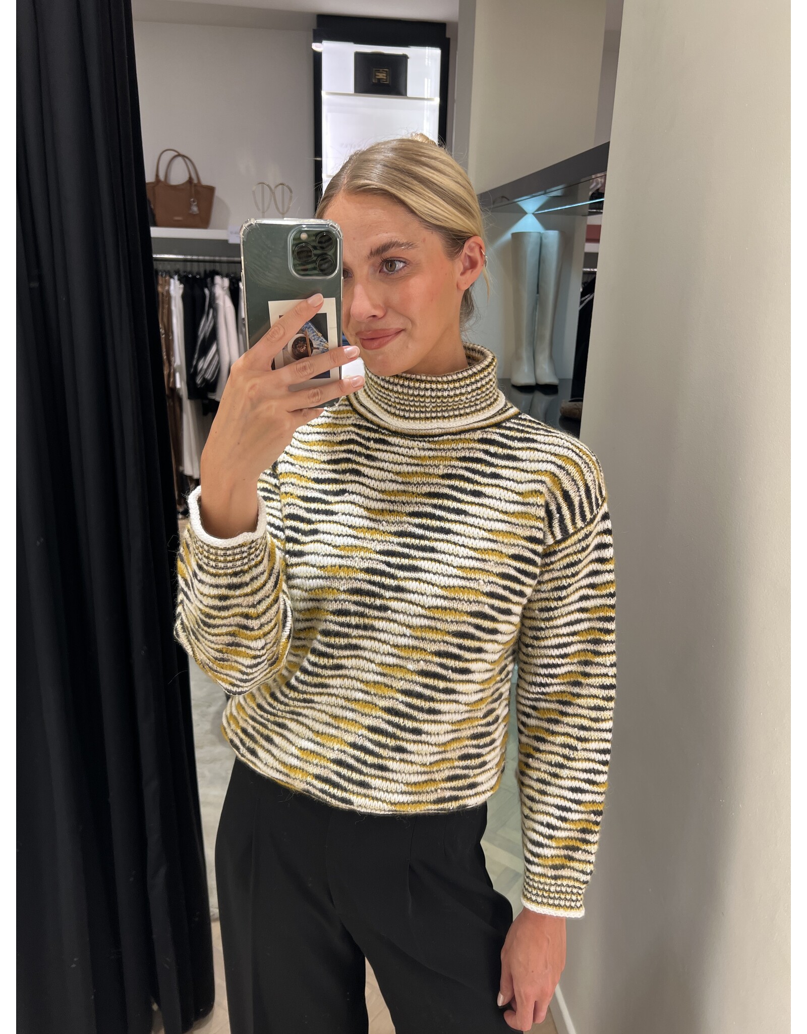 Missoni Rolkraagpull Missoni yellow/brown