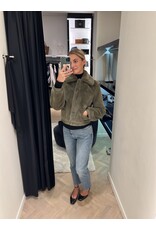 Patrizia Pepe Bomber P Pepe ecopels olijfgroen