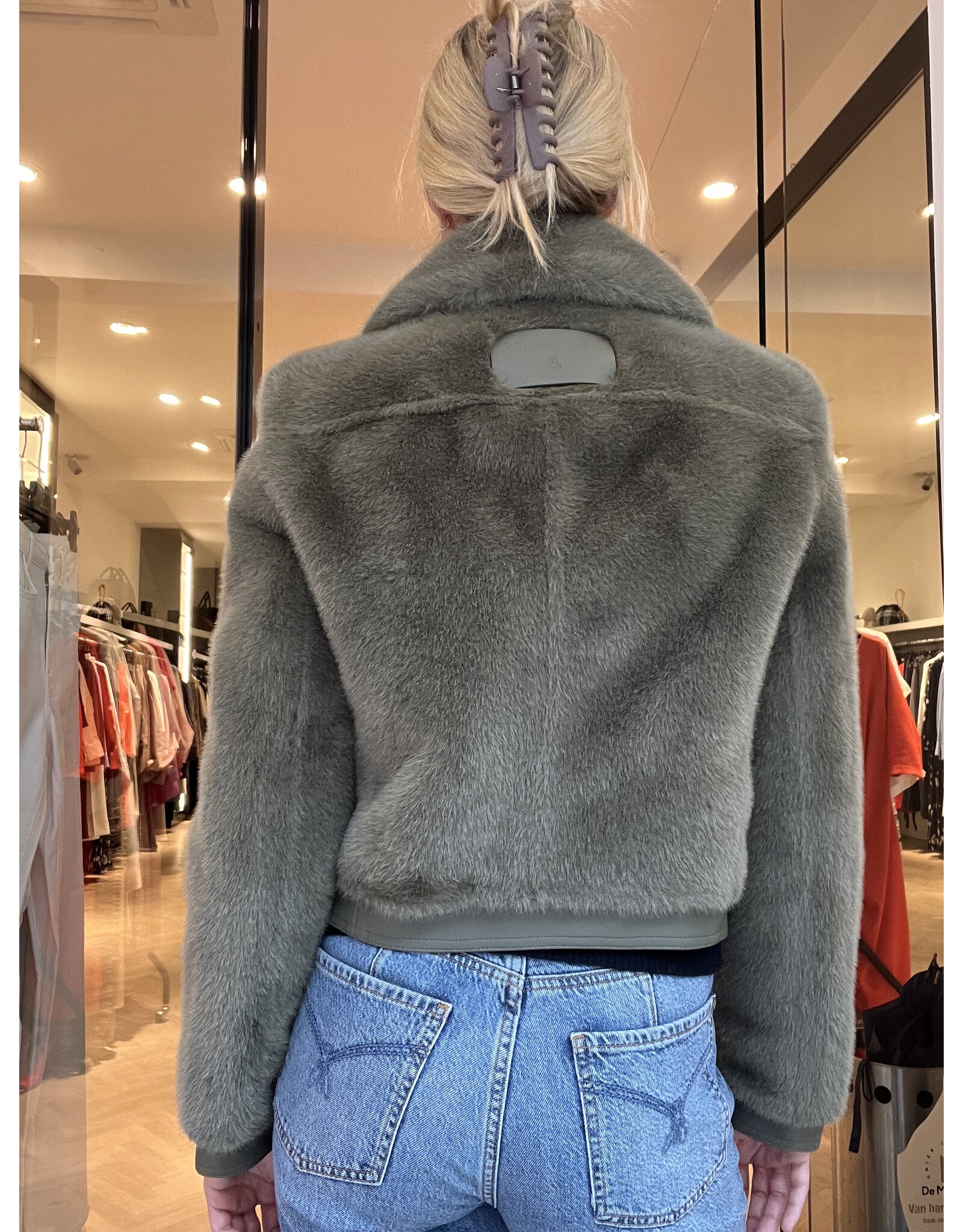 Patrizia Pepe Bomber P Pepe ecopels olijfgroen