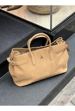Patrizia Pepe Grote handtas P Pepe nubuck natural