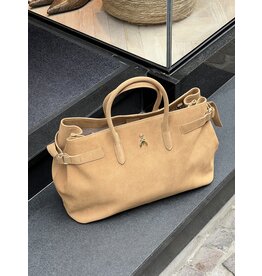 Patrizia Pepe Grote handtas P Pepe nubuck natural