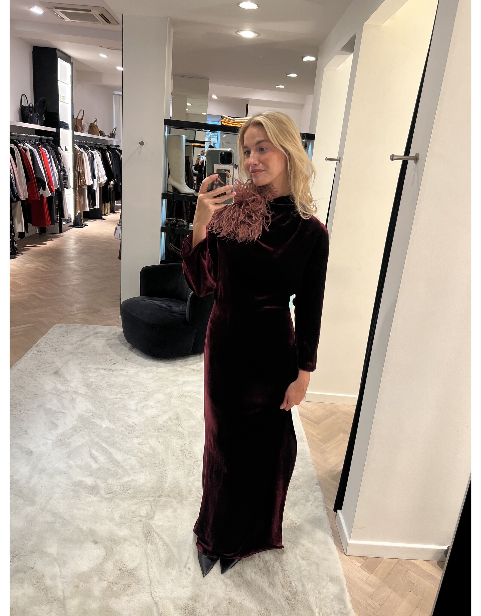 Natan Partydress Natan Dorian velvet wijnrood