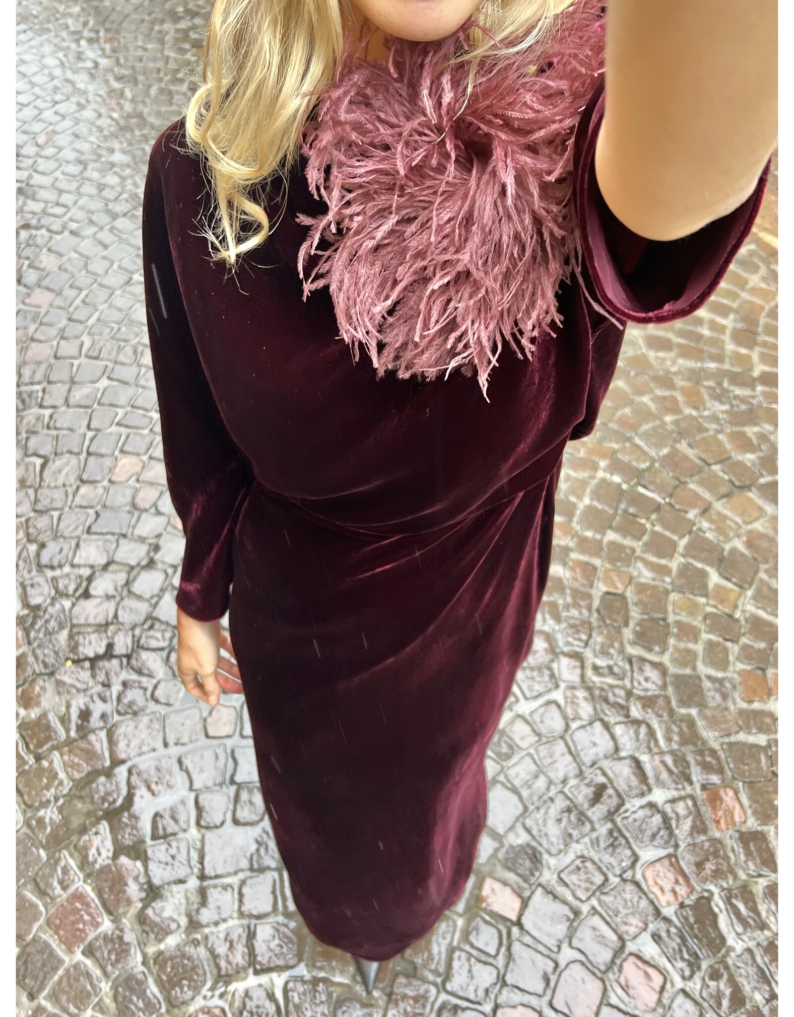 Natan Partydress Natan Dorian velvet wijnrood