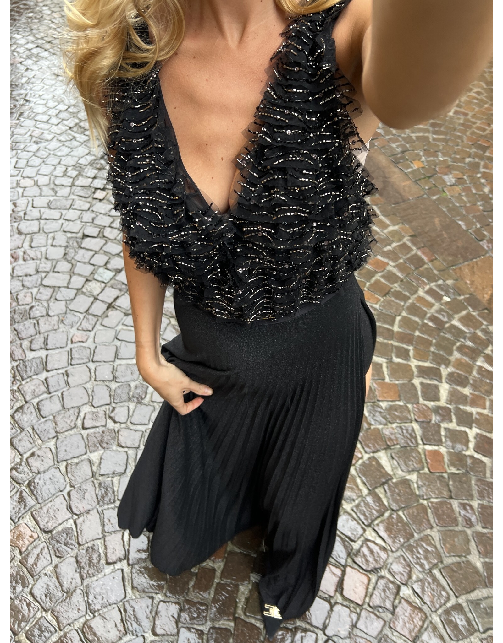 Elisabetta Franchi Partydress E Franchi zwart + sequins