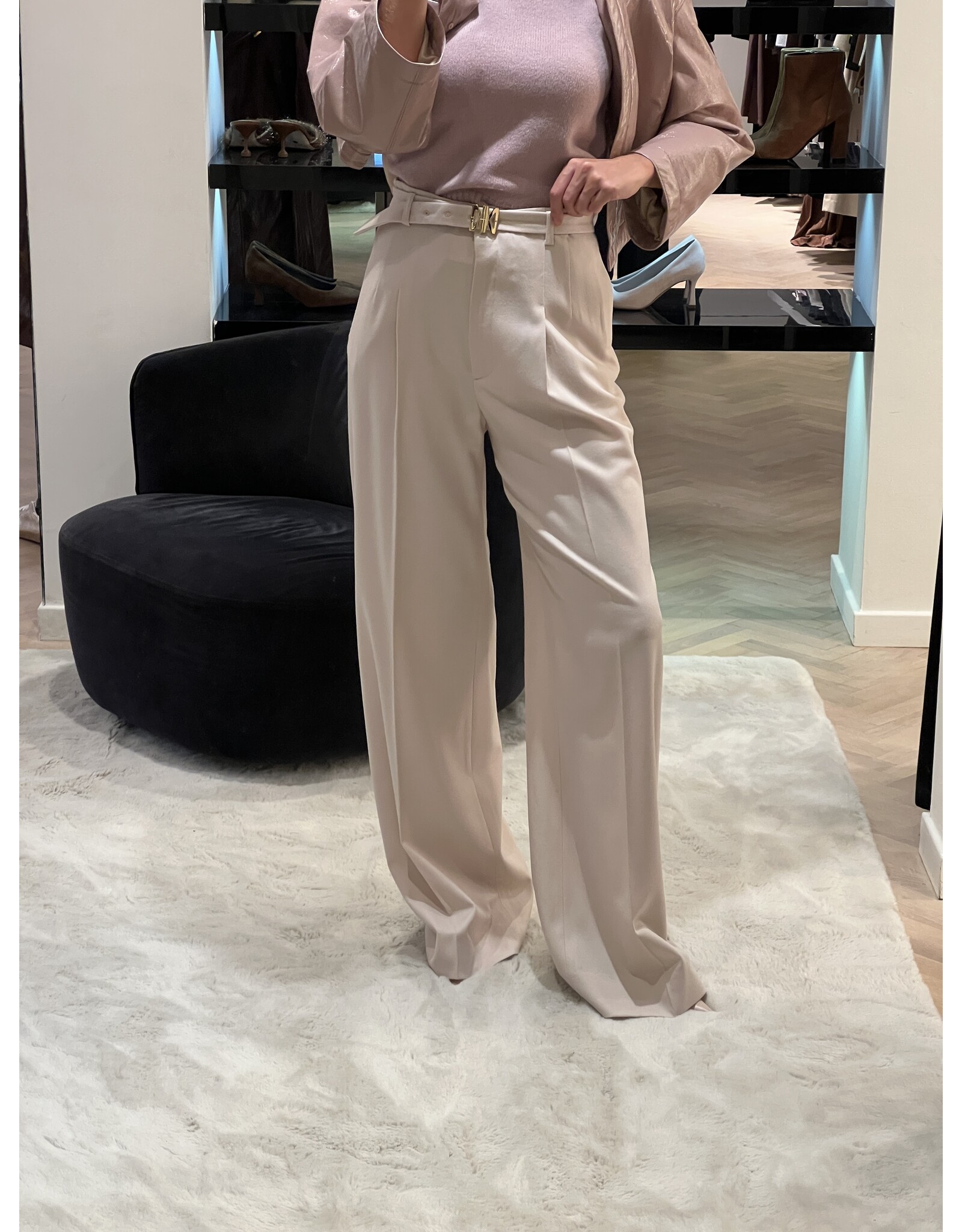 Natan Broek Natan Dirac flanel beige rosé