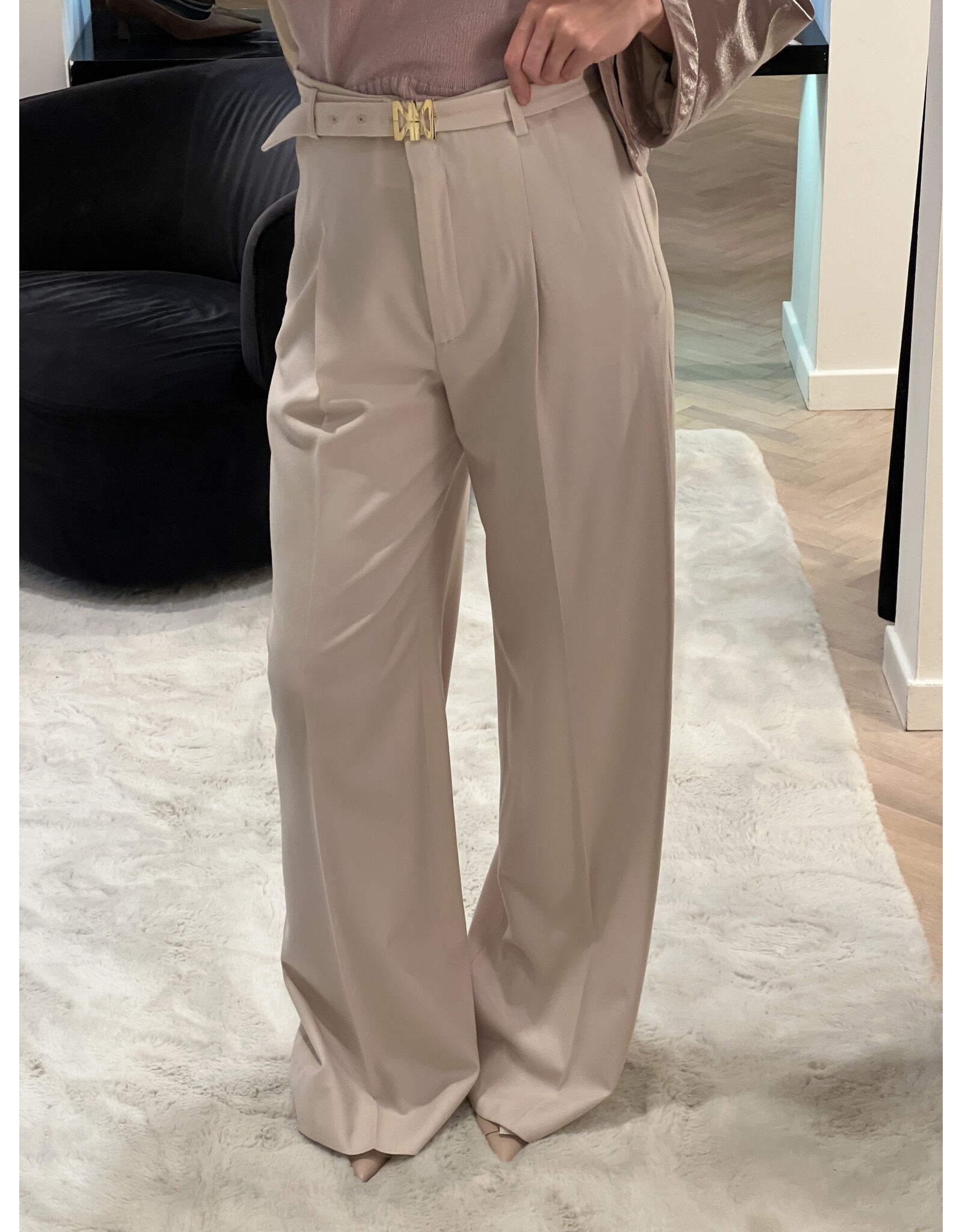 Natan Broek Natan Dirac flanel beige rosé