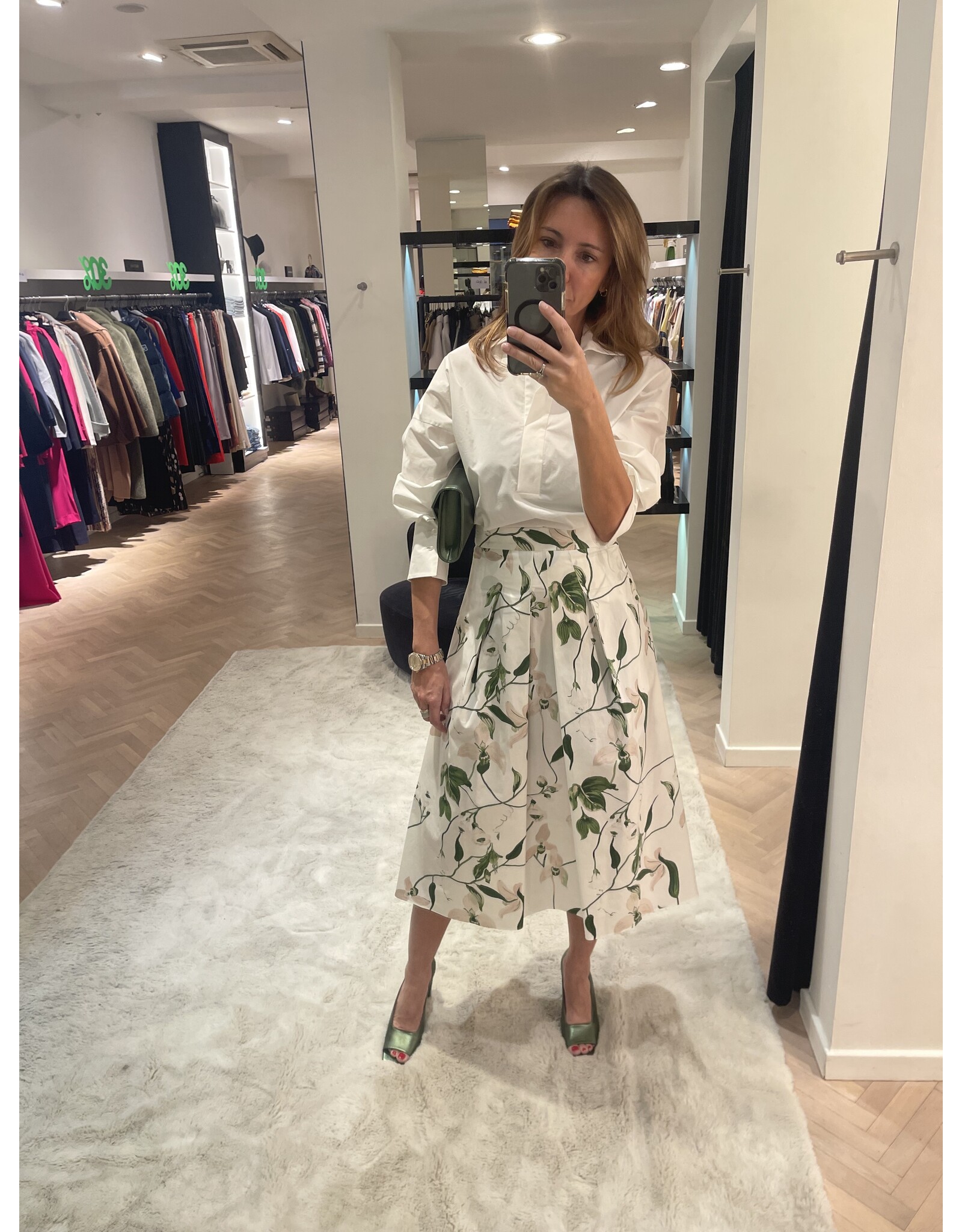 Natan Lange rok Natan Epi print zachtroze