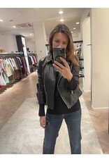 Emporio Armani Lederen bikervest E Armani zwart