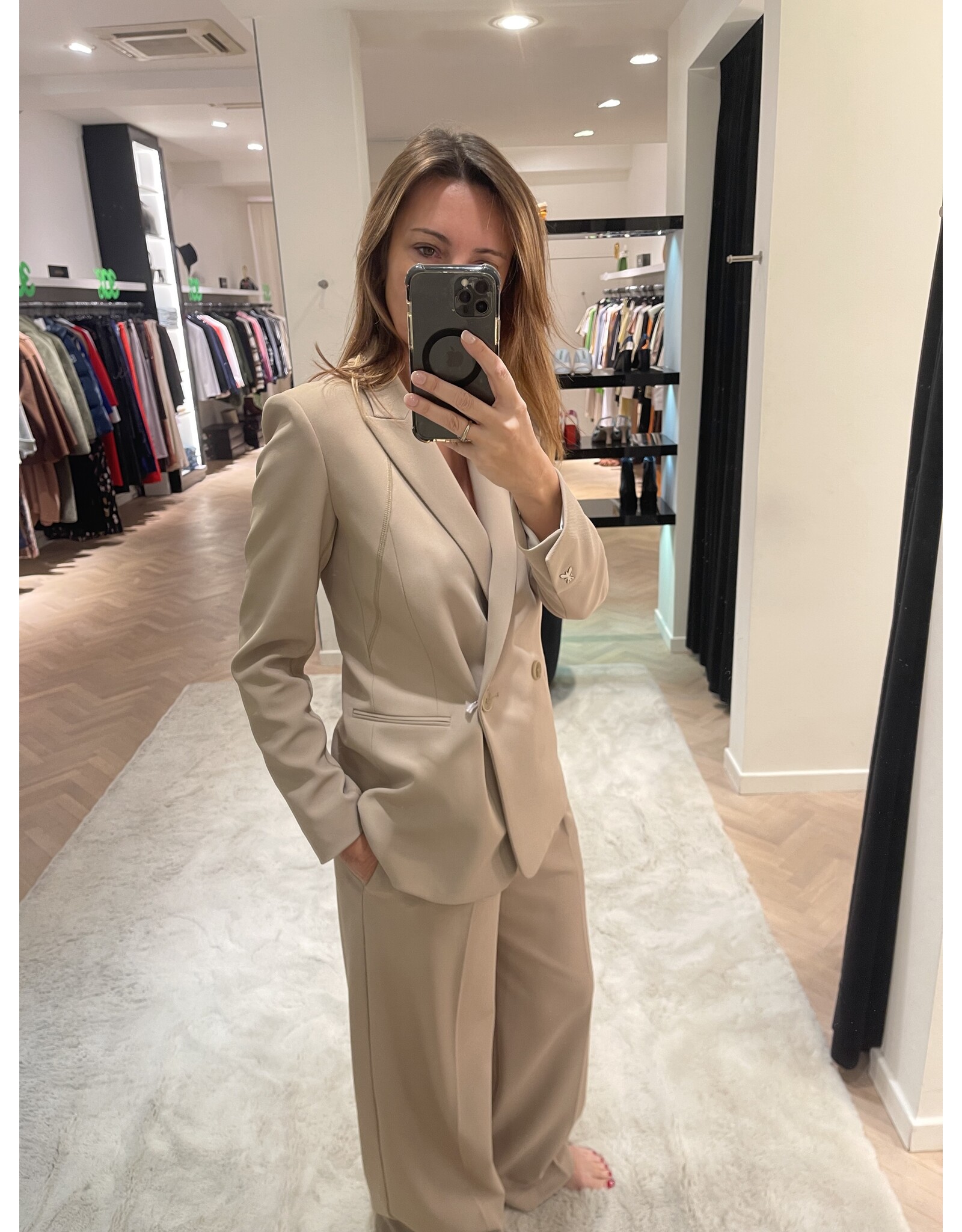 Patrizia Pepe Wijde broek Patrizia Pepe zandkleur