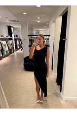 Elisabetta Franchi Lang kleed E Franchi zwart + gold