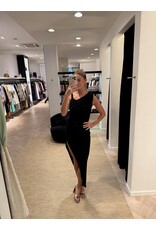 Elisabetta Franchi Lang kleed E Franchi zwart + gold