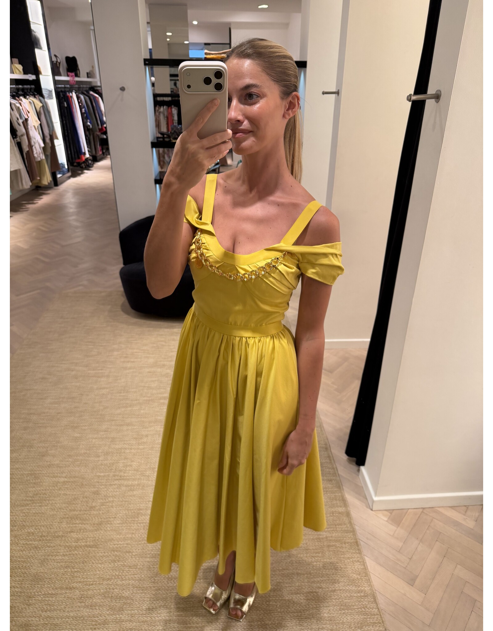 Elisabetta Franchi Jurk E Franchi sun + chain gold