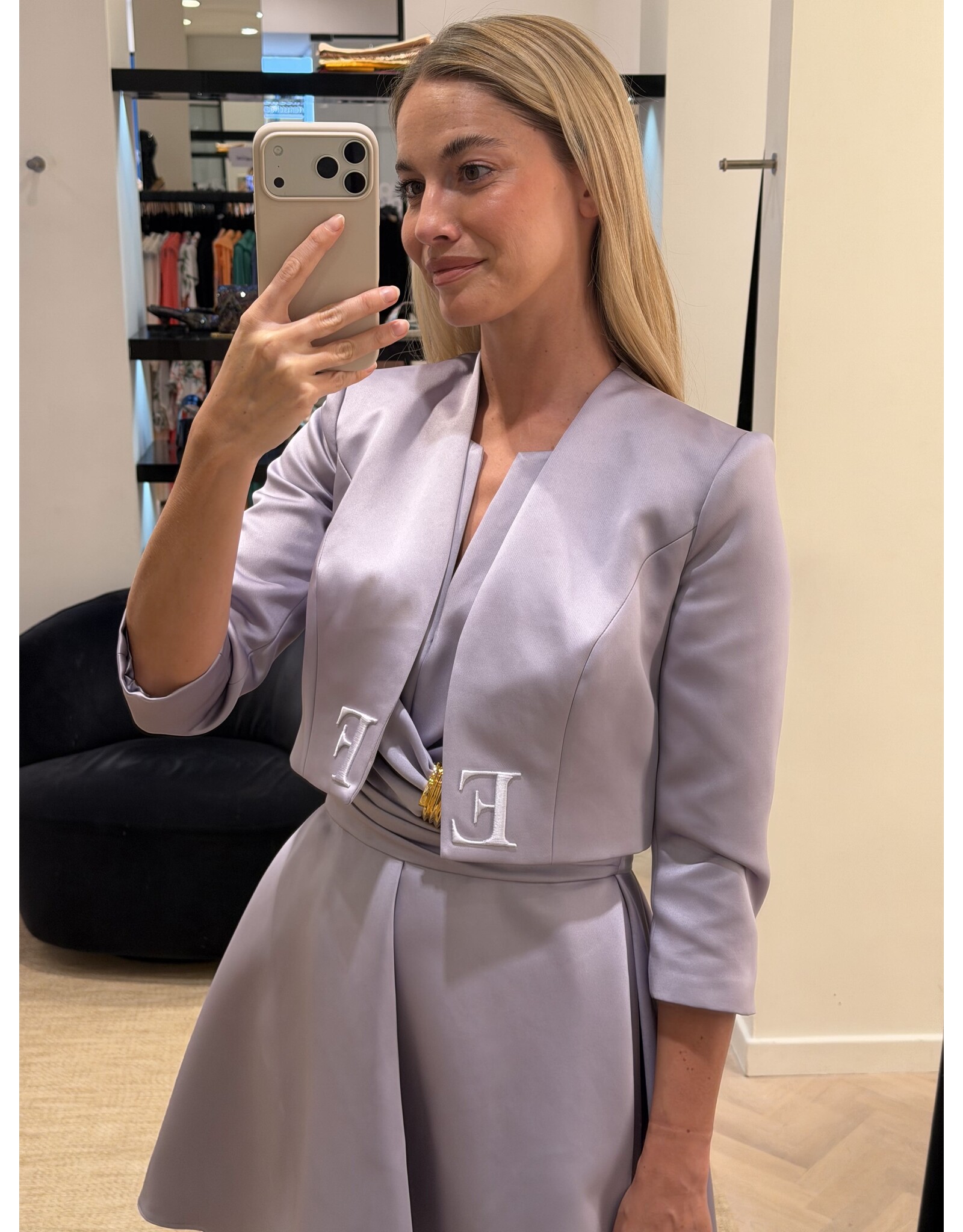 Elisabetta Franchi Kort kleedje E Franchi tafta + gold