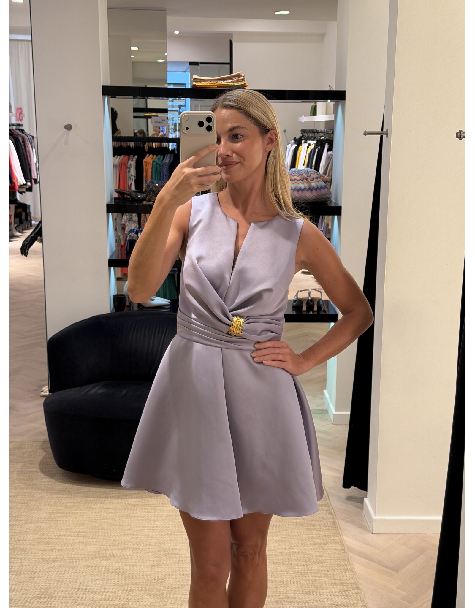 Elisabetta Franchi Kort kleedje E Franchi tafta + gold