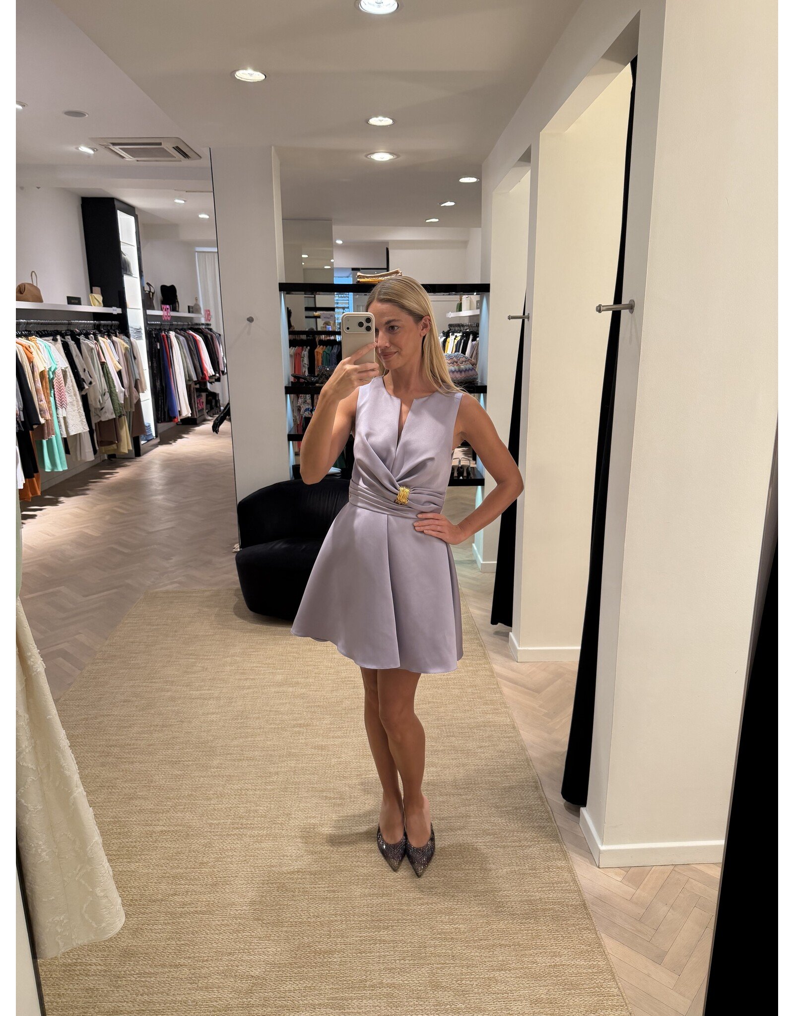 Elisabetta Franchi Kort kleedje E Franchi tafta + gold