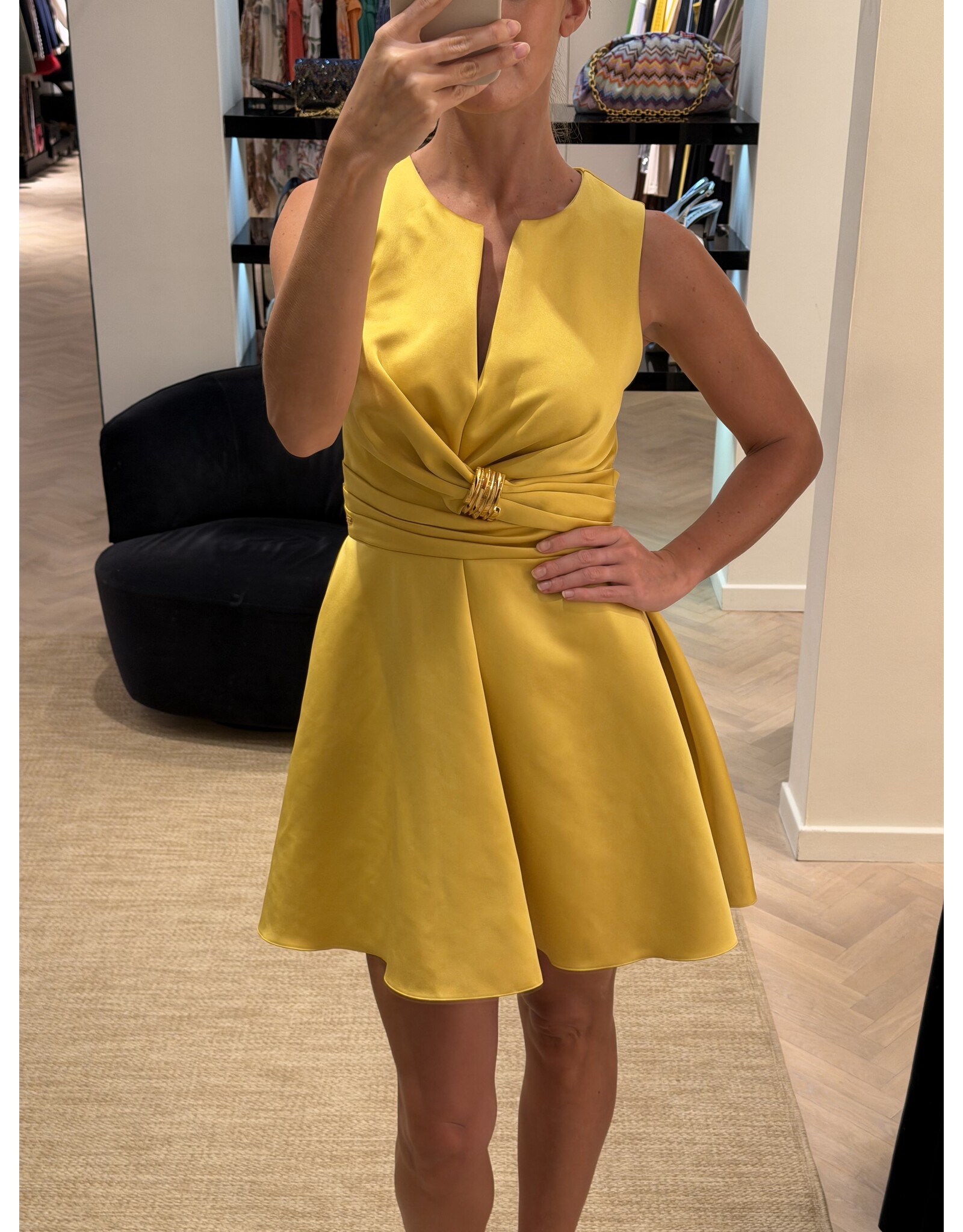 Elisabetta Franchi Kort kleedje E Franchi tafta + gold