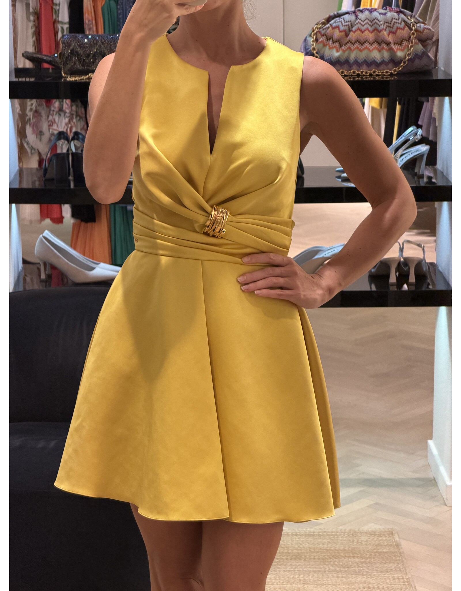 Elisabetta Franchi Kort kleedje E Franchi tafta + gold