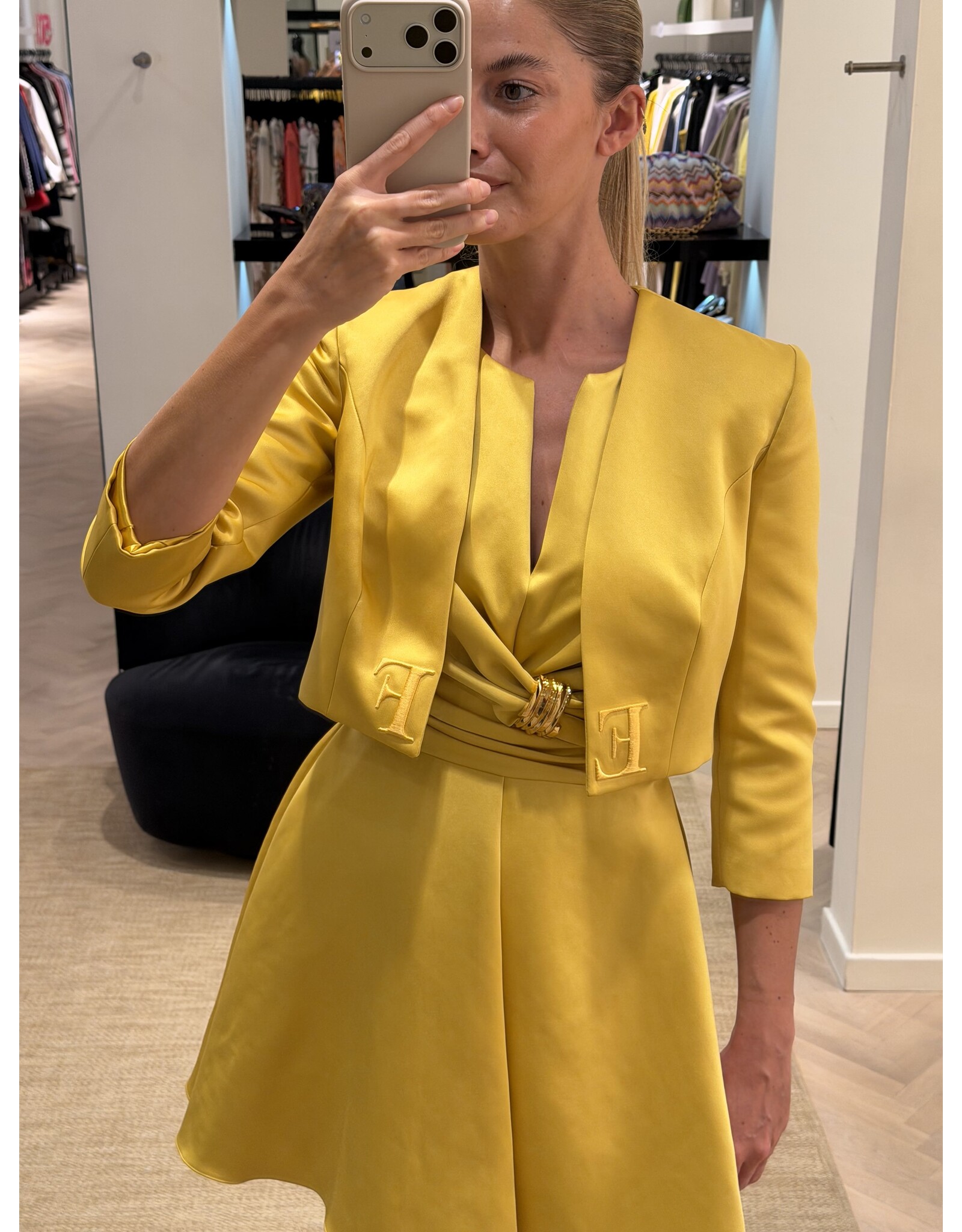 Elisabetta Franchi Kort kleedje E Franchi tafta + gold