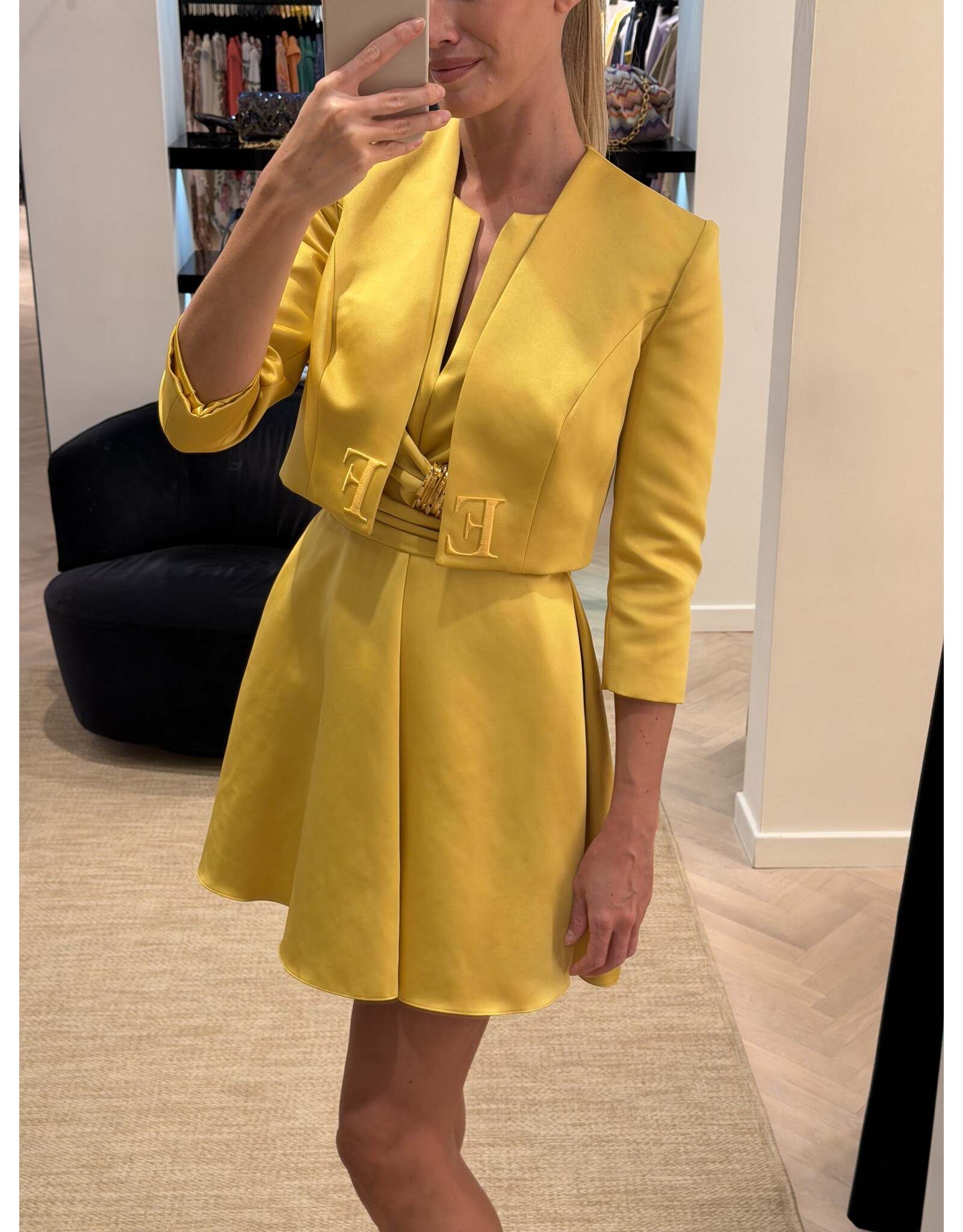 Elisabetta Franchi Kort kleedje E Franchi tafta + gold