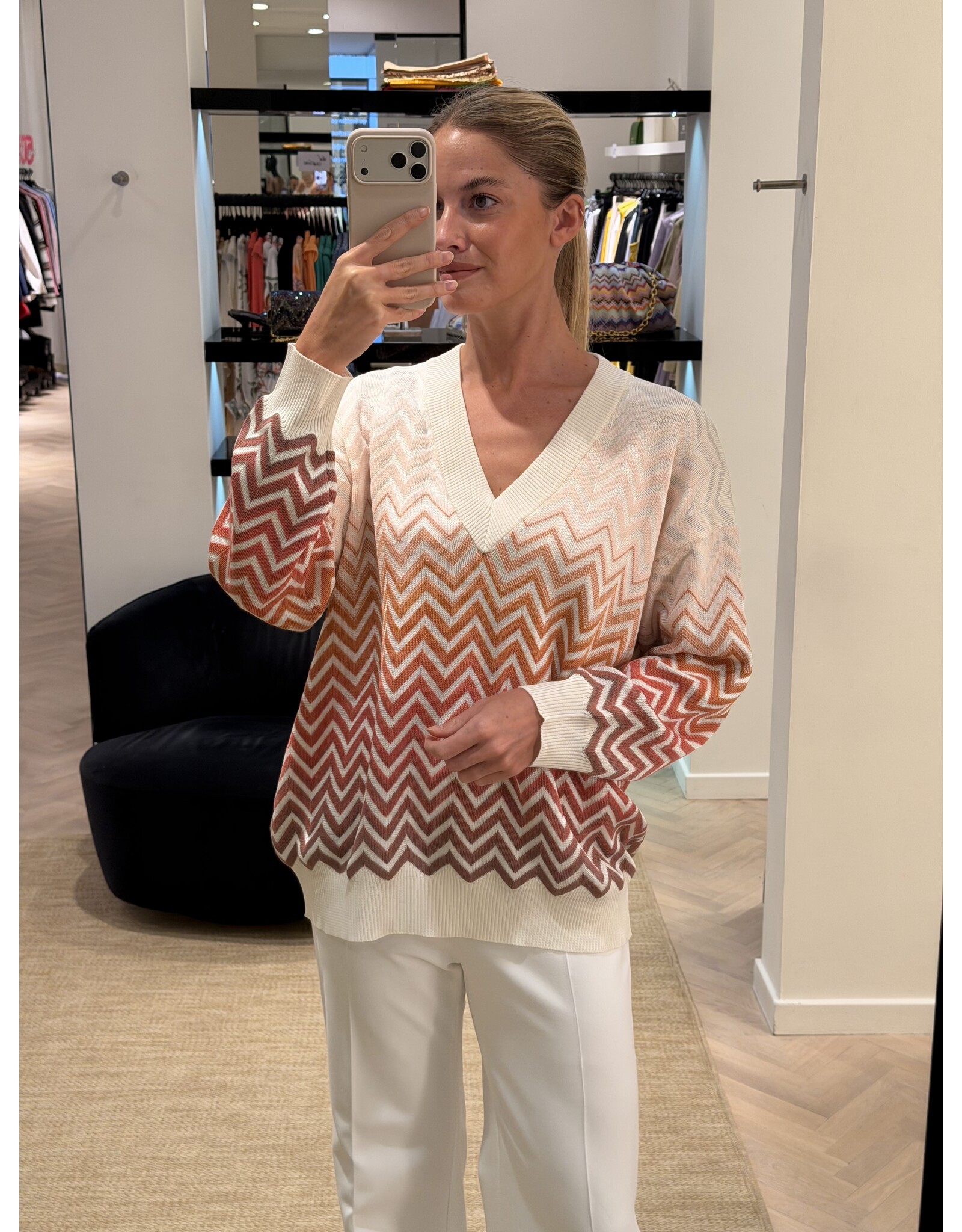 Missoni Oversized pull Missoni zigzag V-neck