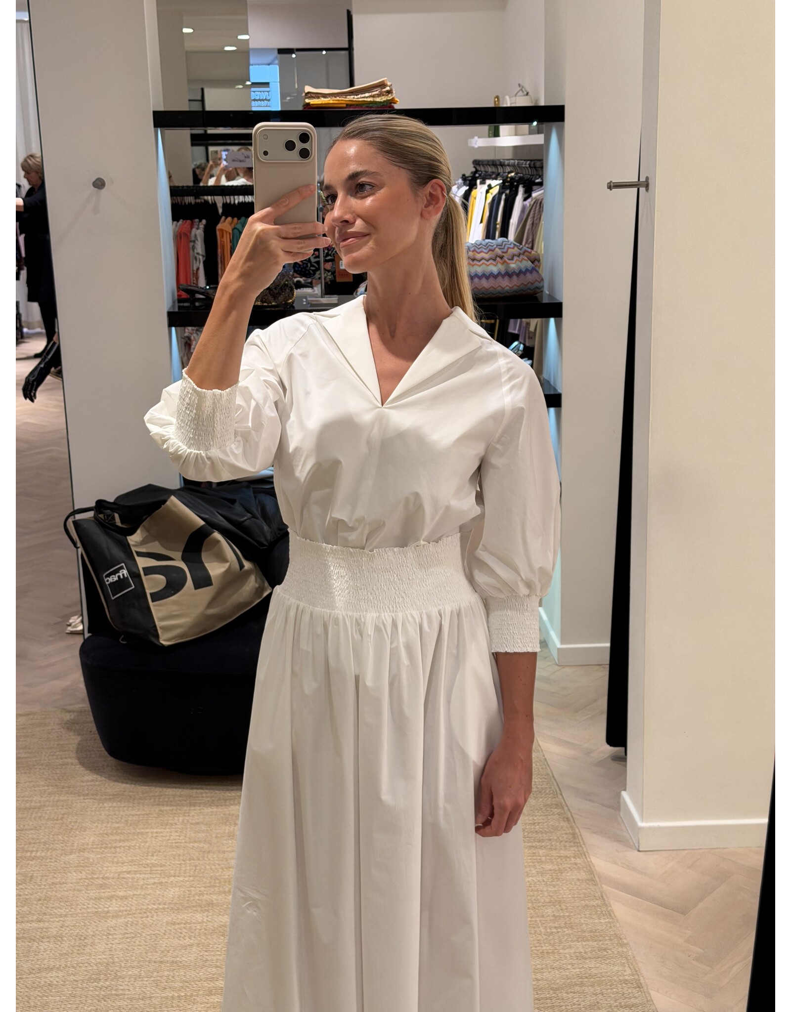 Natan Lange rok Natan Emeris wit popeline