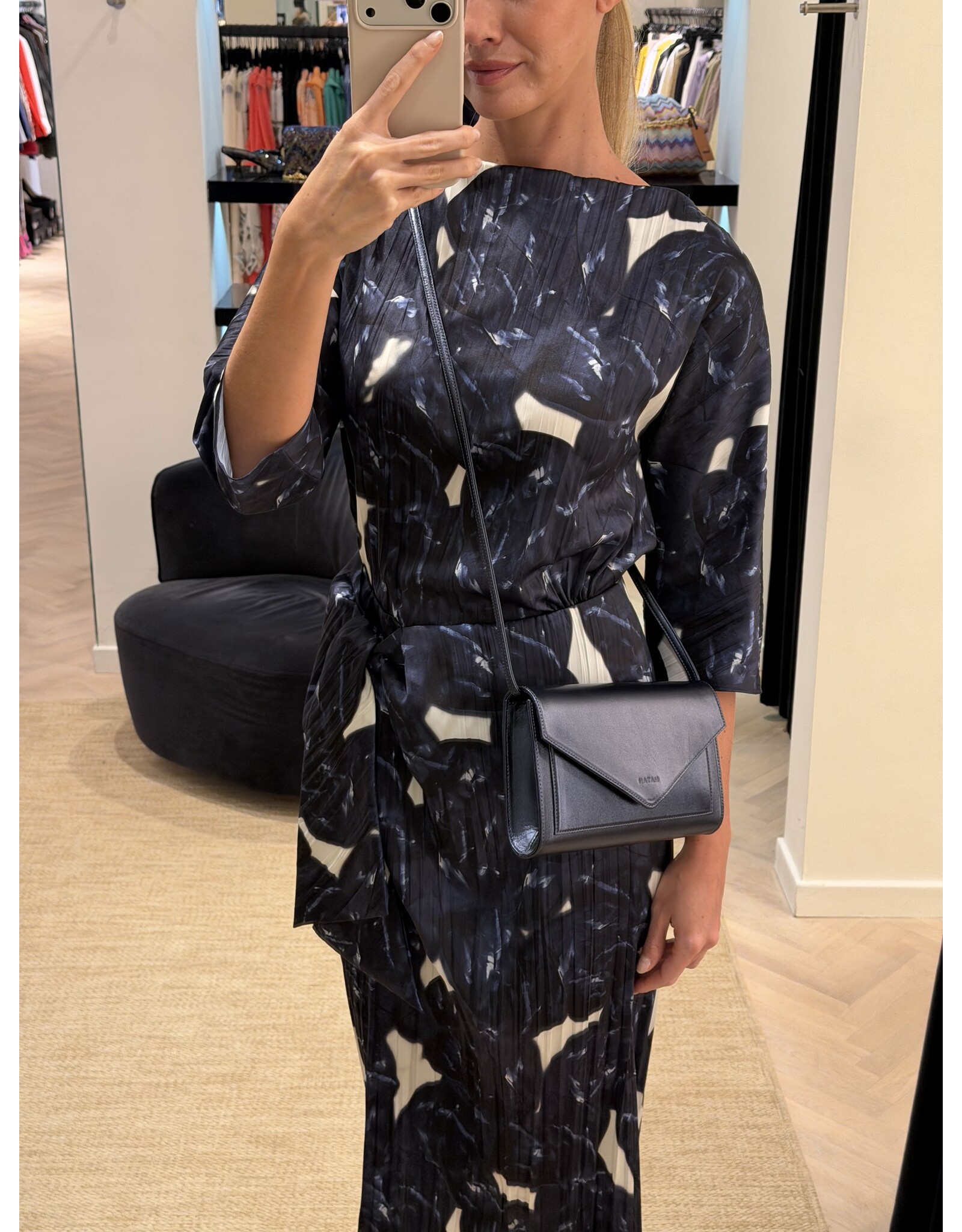 Natan Kleed Natan Ebly print donkerblauw