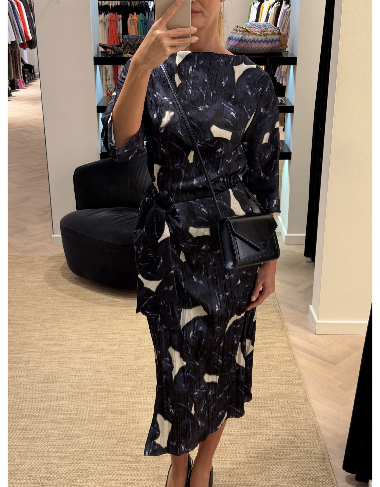 Natan Kleed Natan Ebly print donkerblauw