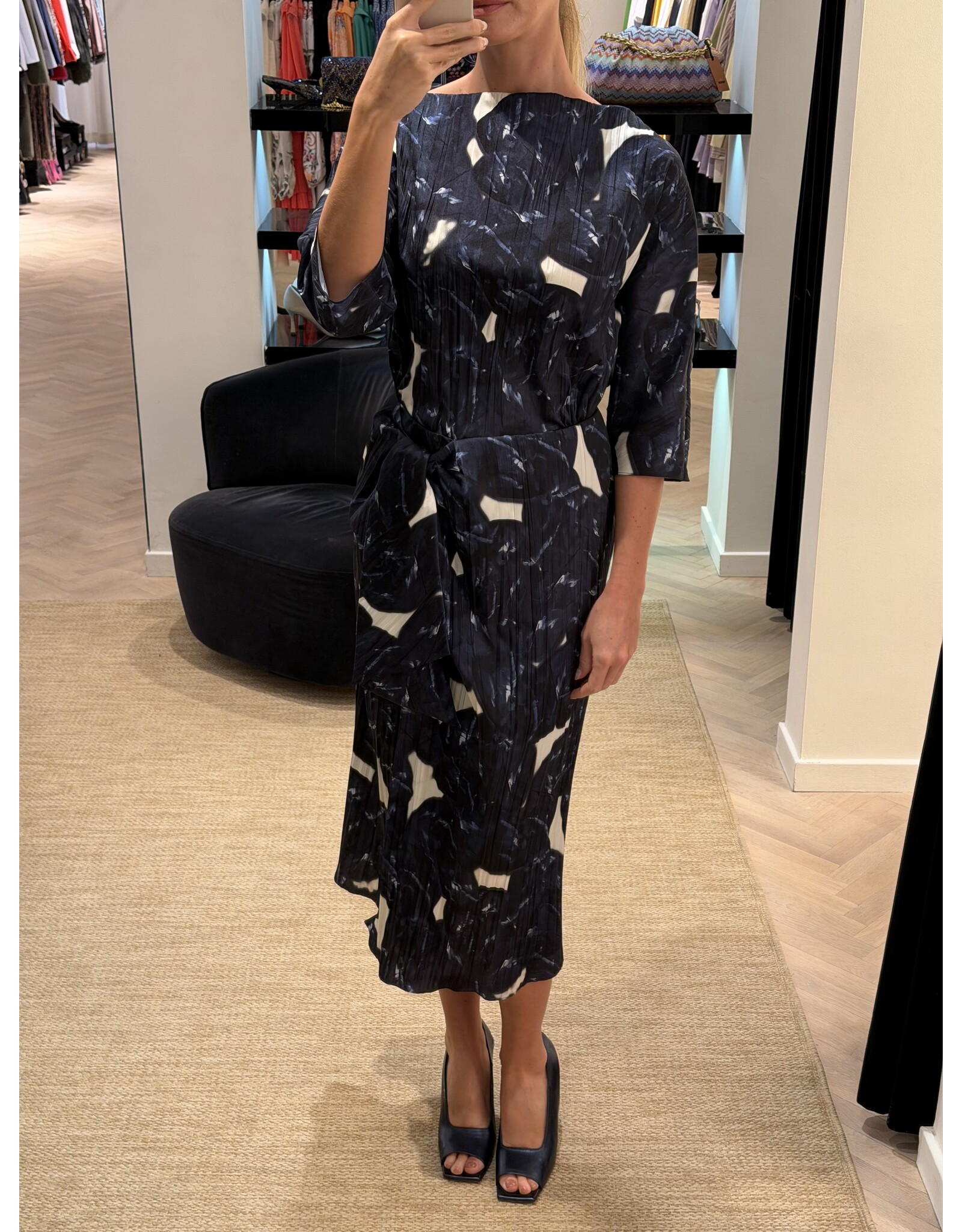 Natan Kleed Natan Ebly print donkerblauw