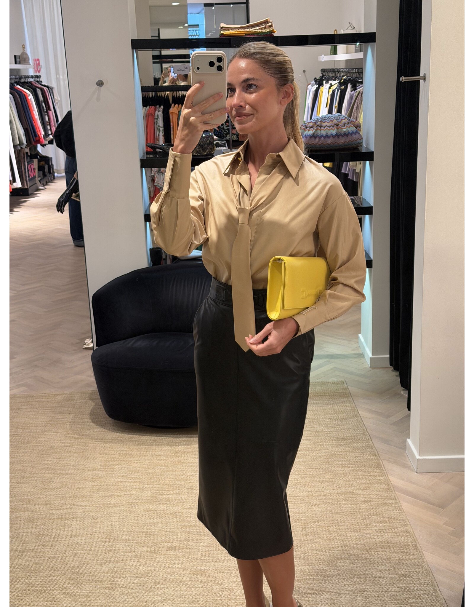 Elisabetta Franchi Kokerrok E Franchi ecoleder zwart