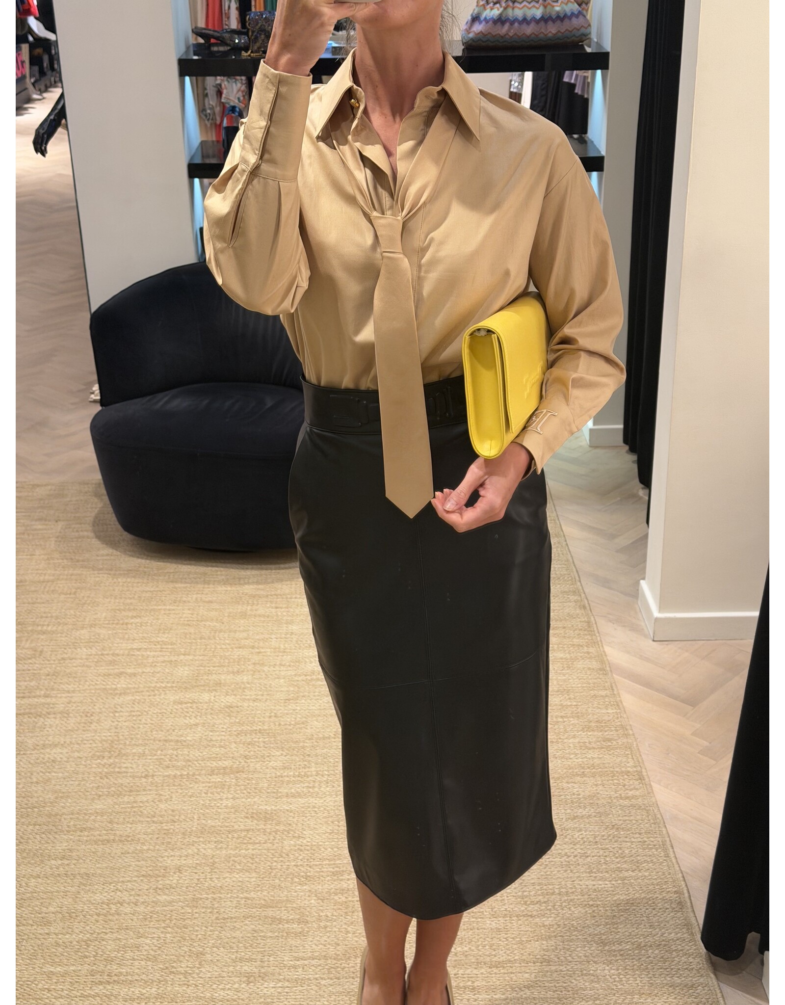 Elisabetta Franchi Kokerrok E Franchi ecoleder zwart