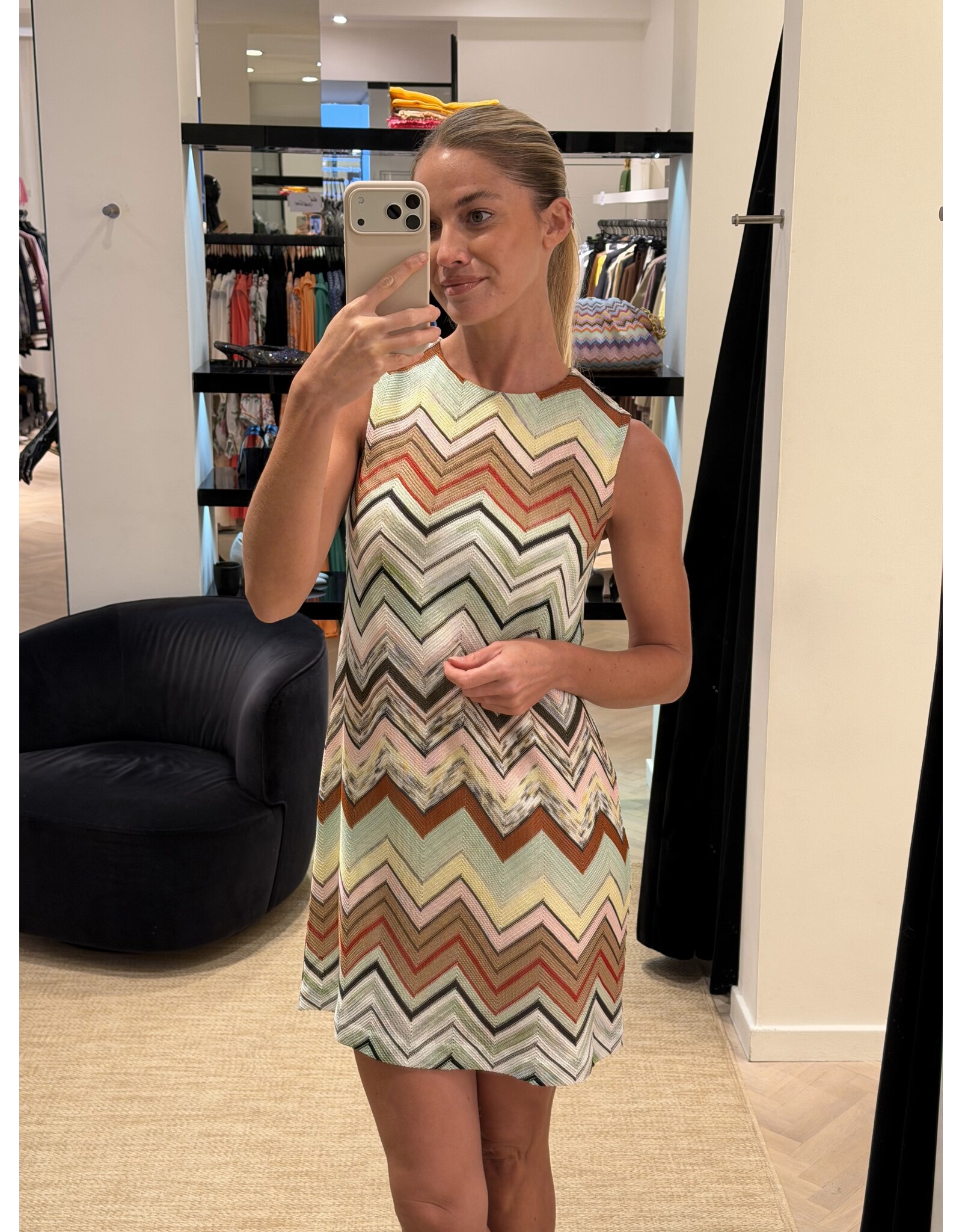 Missoni Kort kleedje Missoni zigzag pastel groen