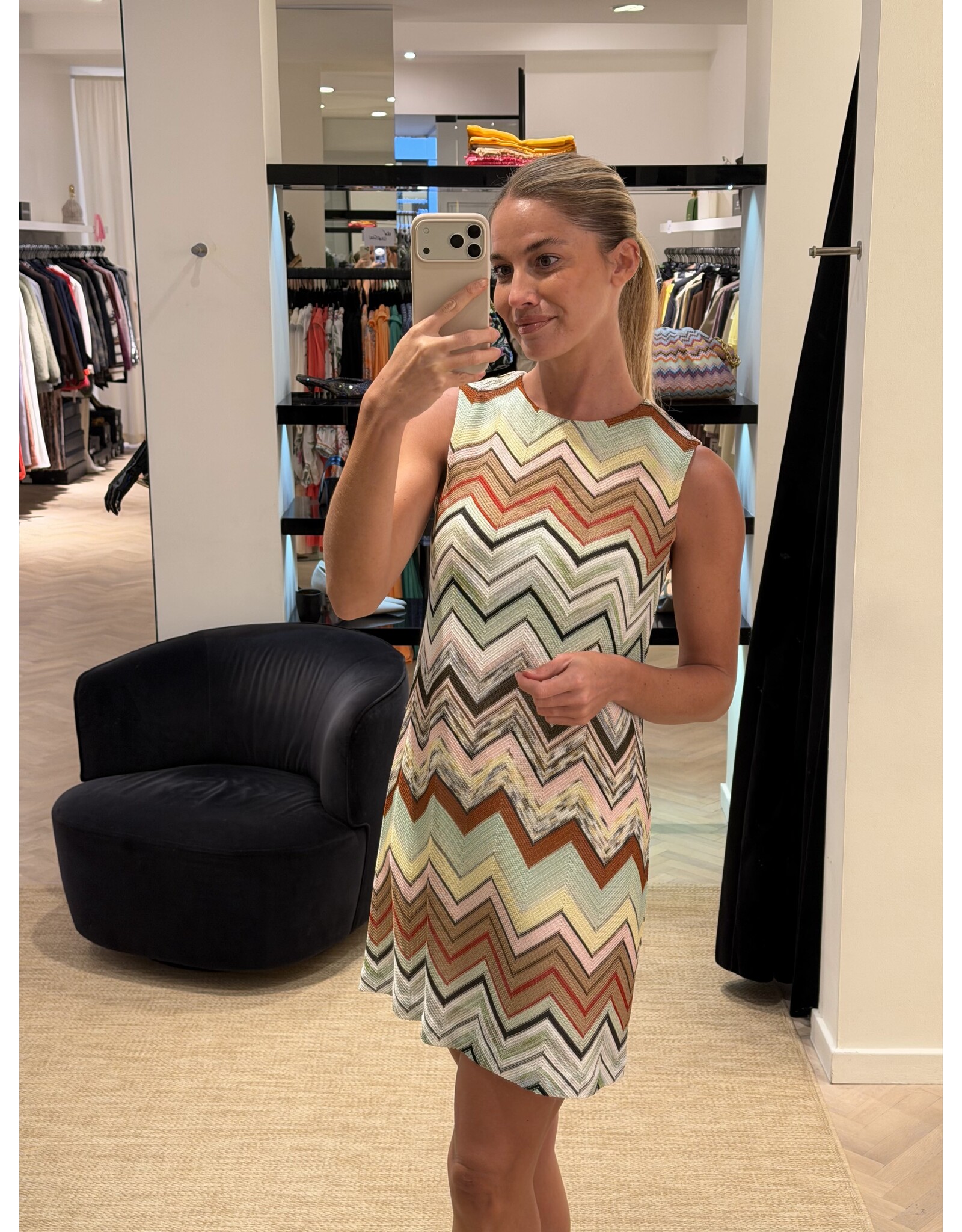 Missoni Kort kleedje Missoni zigzag pastel groen