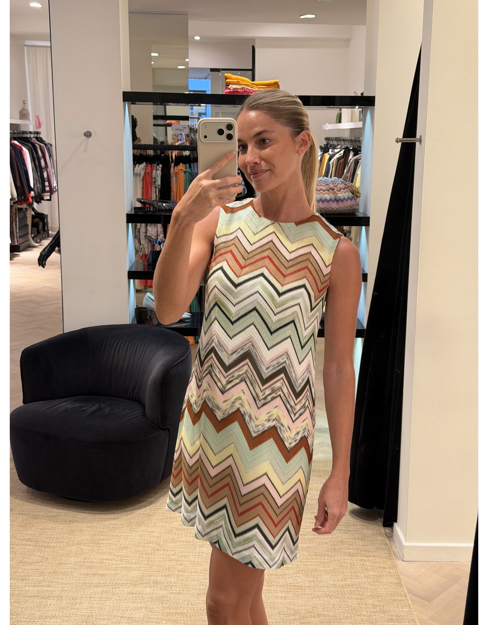 Missoni Kort kleedje Missoni zigzag pastel groen