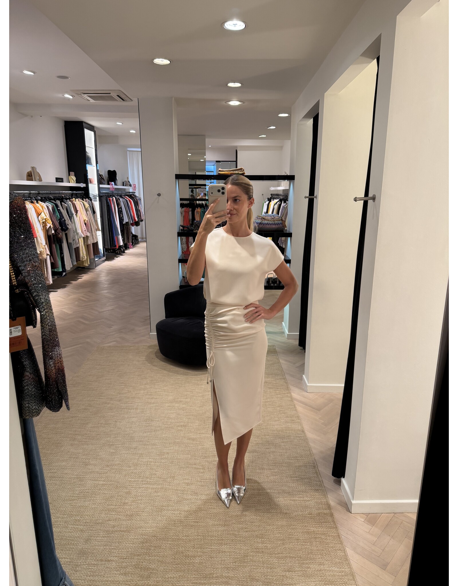 Patrizia Pepe Rechte rok P Pepe ivoorkleur