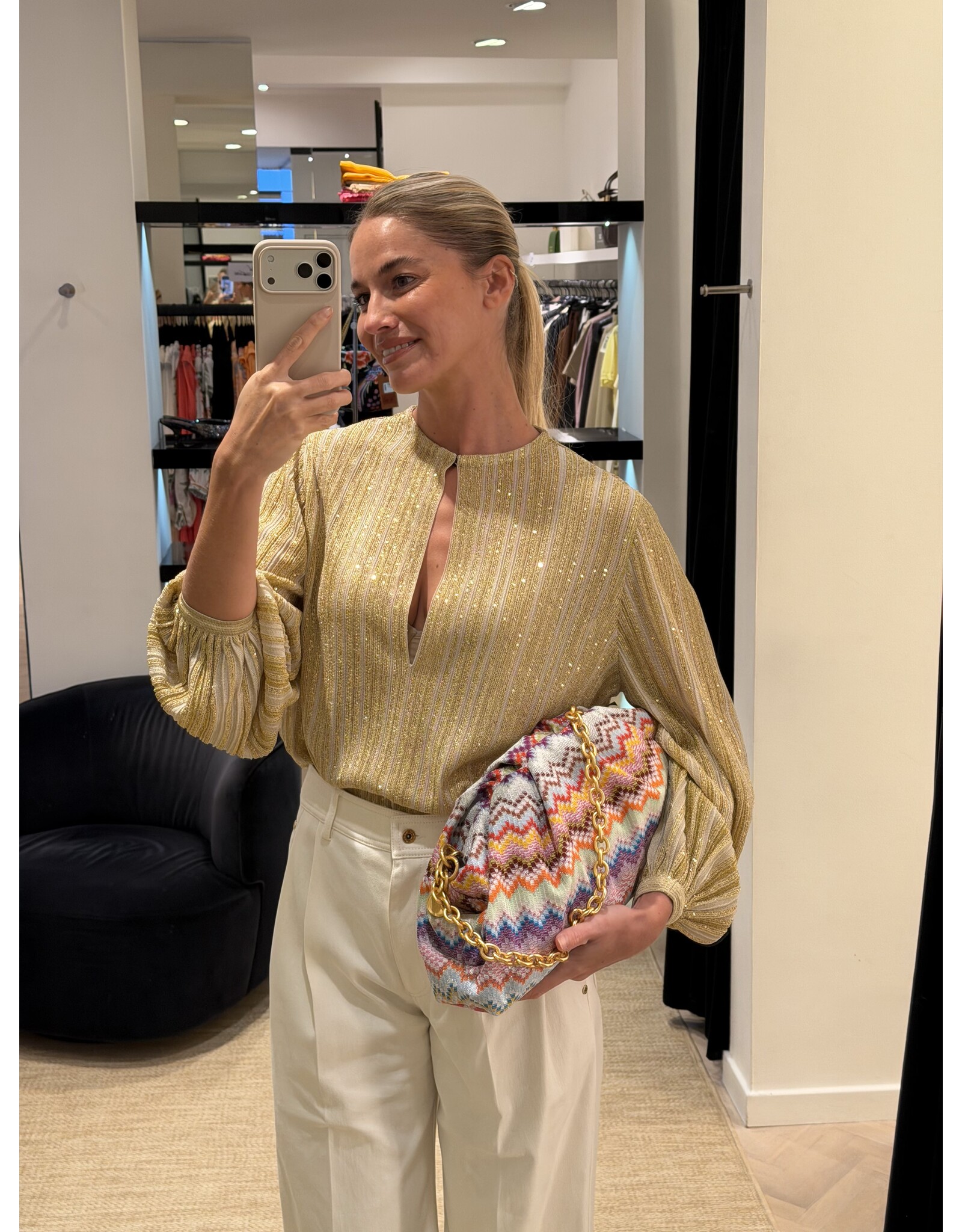 Missoni Grote clutch Missoni zigzag lurex