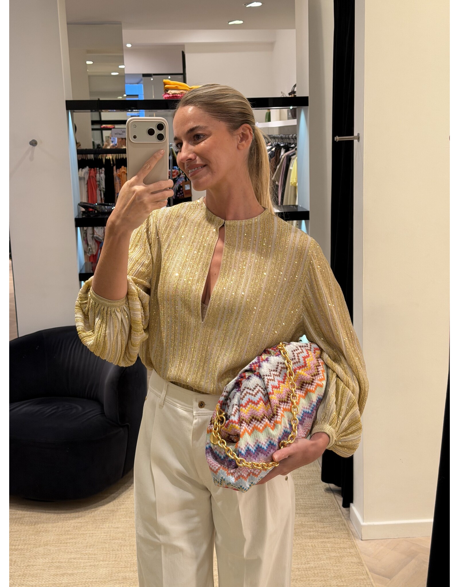 Missoni Grote clutch Missoni zigzag lurex