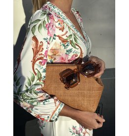 Natan Clutch Natan raffia + gold chain